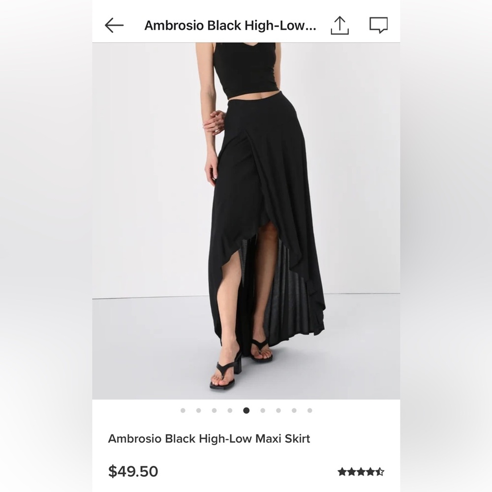 O’Neill Ambrosio Black High-Low Maxi Skirt